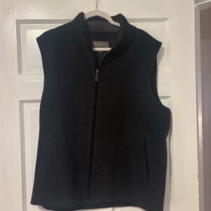 Daniel Cremieux Men's Black/Dark Gray Zip-Up Sweater Vest